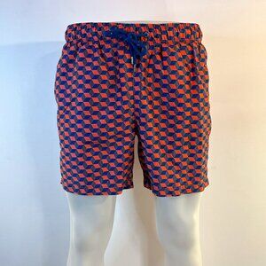 Ike by Ike Behar Men's Pink Blue Cube Geometric Swim Trunks - Size Medium